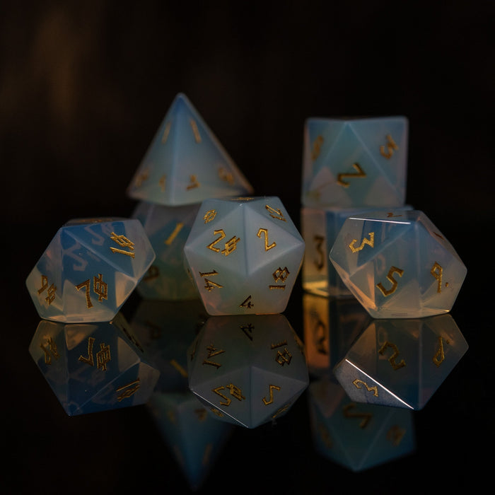 Opalite Stone Dice Set - Just $89.99! Shop now at Retro Gaming of Denver