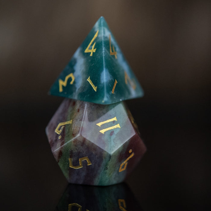 Indian Agate Stone Dice Set - Just $89.99! Shop now at Retro Gaming of Denver