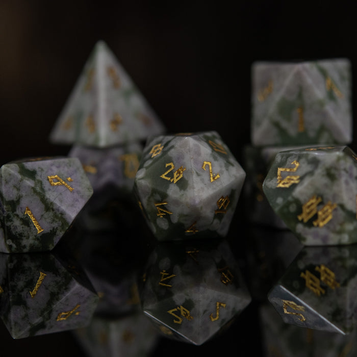 Peace Jade Stone Dice Set - Just $89.99! Shop now at Retro Gaming of Denver