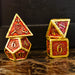 Ballad of the Bard Red and Gold Metal Dice Set - Just $39.99! Shop now at Retro Gaming of Denver