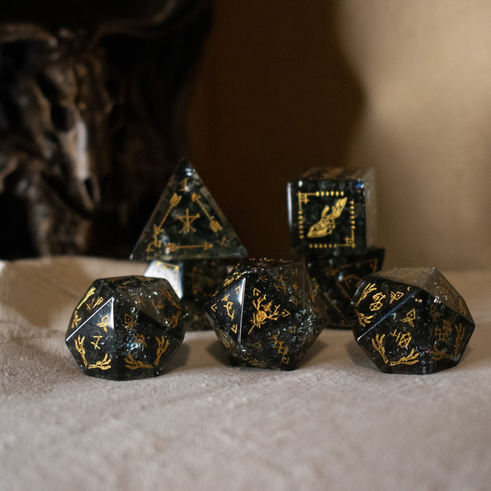 Wendigo Shattered Glass Dice Set - Premium Stone/Glass - Just $89.99! Shop now at Retro Gaming of Denver