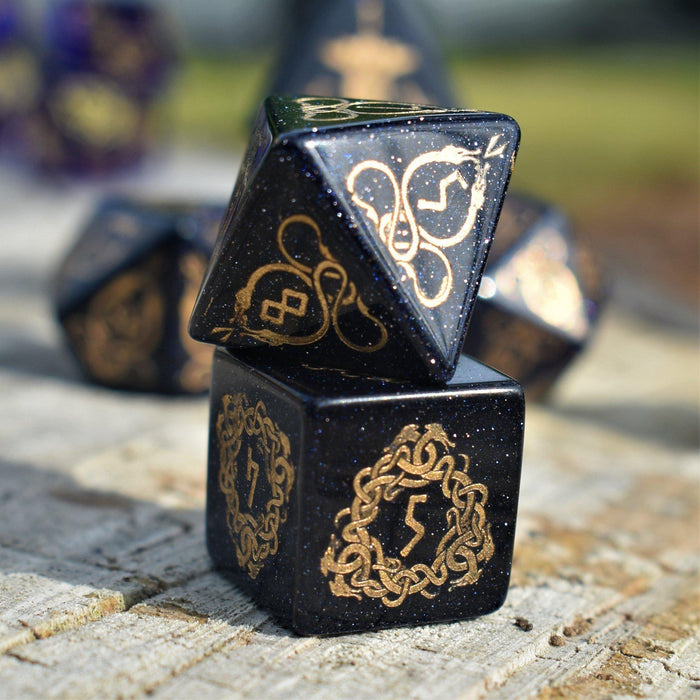 Serpent of Midgard Blue Sandstone Dice Set - Just $89.99! Shop now at Retro Gaming of Denver