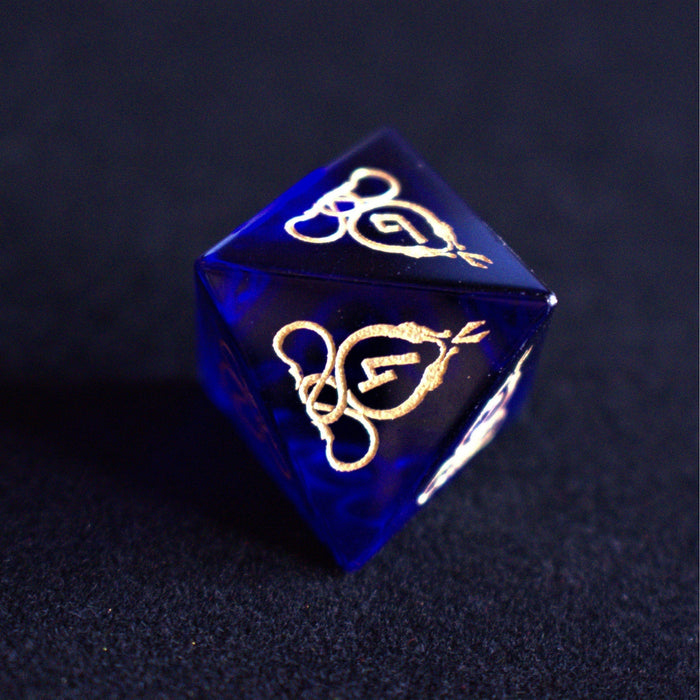 Serpent of Midgard Blue Glass Dice Set - Just $89.99! Shop now at Retro Gaming of Denver