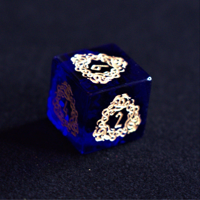 Serpent of Midgard Blue Glass Dice Set - Just $89.99! Shop now at Retro Gaming of Denver