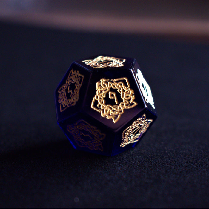 Serpent of Midgard Blue Glass Dice Set - Just $89.99! Shop now at Retro Gaming of Denver