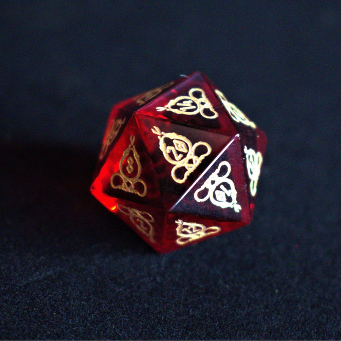 Serpent of Midgard Red Glass Dice Set - Just $89.99! Shop now at Retro Gaming of Denver