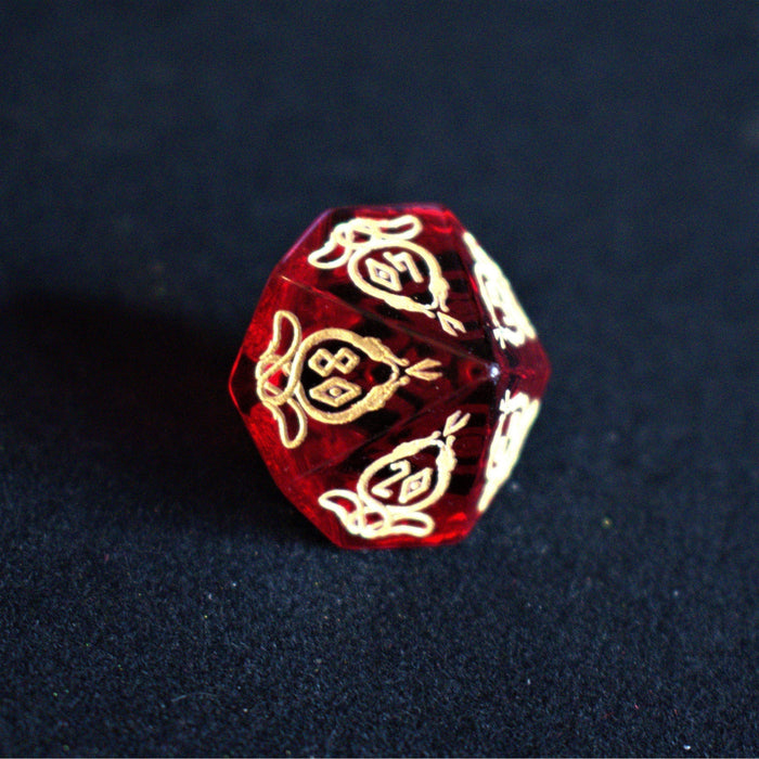 Serpent of Midgard Red Glass Dice Set - Just $89.99! Shop now at Retro Gaming of Denver