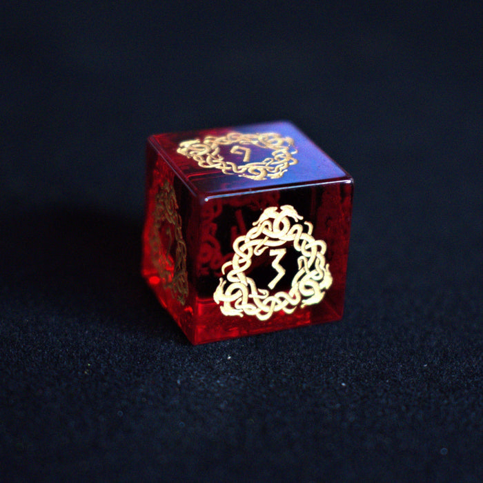 Serpent of Midgard Red Glass Dice Set - Just $89.99! Shop now at Retro Gaming of Denver