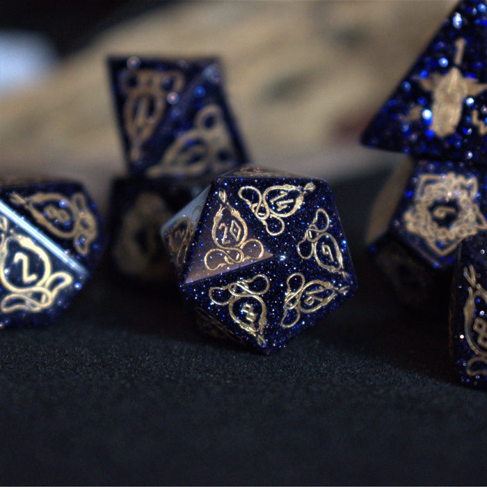 Serpent of Midgard Blue Sandstone Dice Set - Just $89.99! Shop now at Retro Gaming of Denver