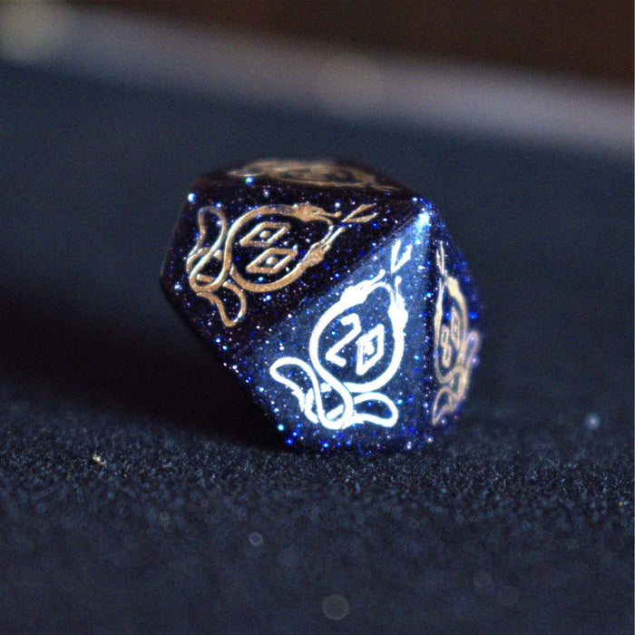 Serpent of Midgard Blue Sandstone Dice Set - Just $89.99! Shop now at Retro Gaming of Denver