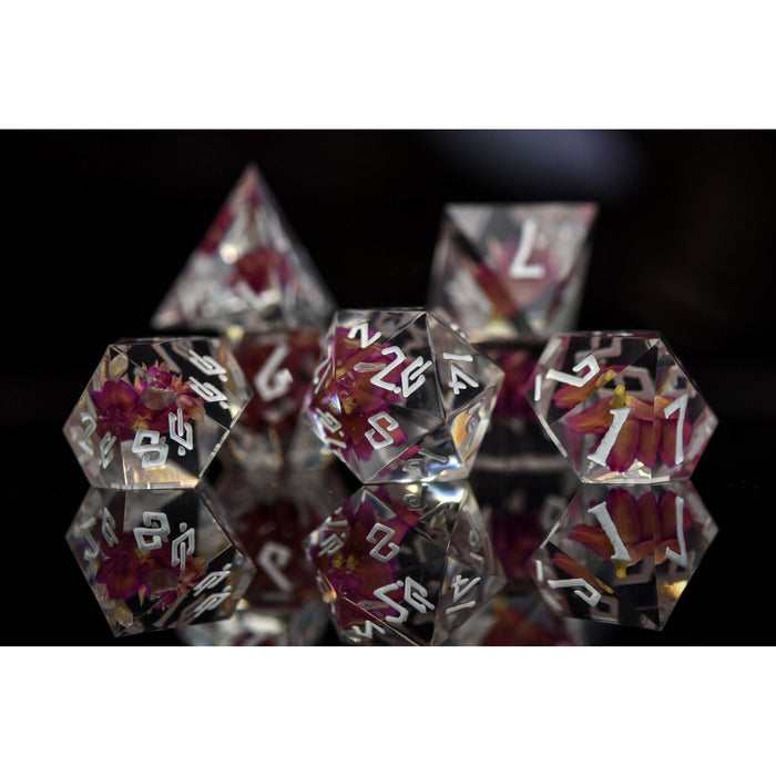 Flower Spirit Sharp-Edged Resin Dice Set - Just $39.99! Shop now at Retro Gaming of Denver