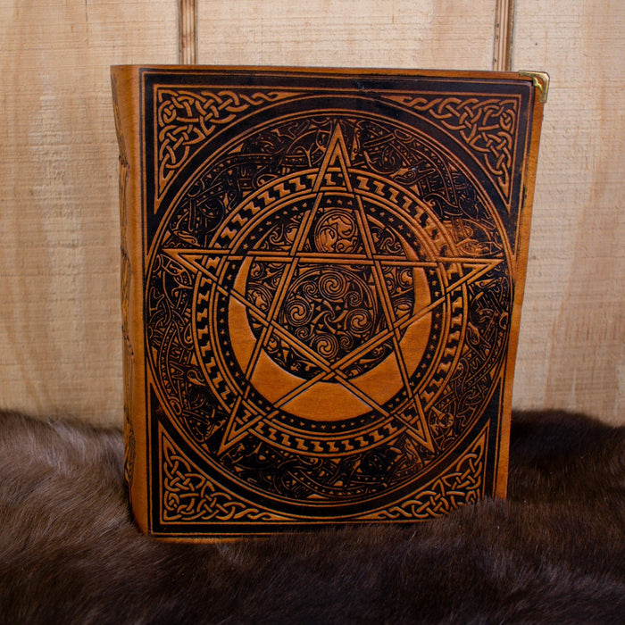 The Pentacle Tan Spellbook Leather Journal - Just $174.99! Shop now at Retro Gaming of Denver