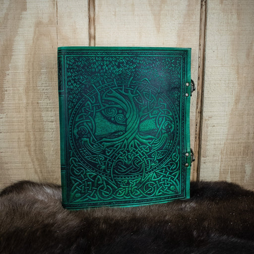 Tree of Life Green Leather Sketchbook - Just $99.99! Shop now at Retro Gaming of Denver