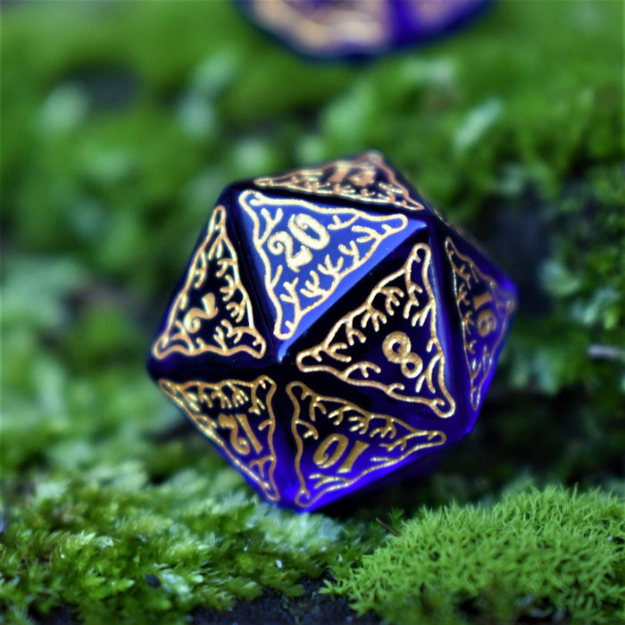 Siren's Song Deep Blue Glass Dice Set - Just $89.99! Shop now at Retro Gaming of Denver