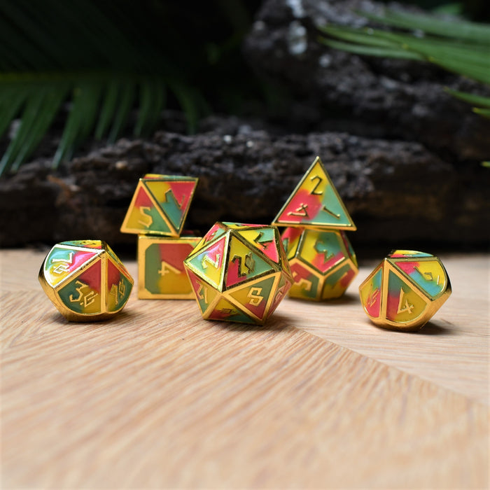 Sherbet Swirls Metal Dice Set - Just $39.99! Shop now at Retro Gaming of Denver