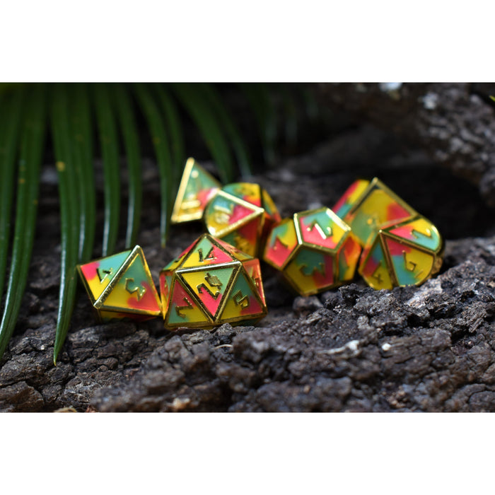 Sherbet Swirls Metal Dice Set - Just $39.99! Shop now at Retro Gaming of Denver