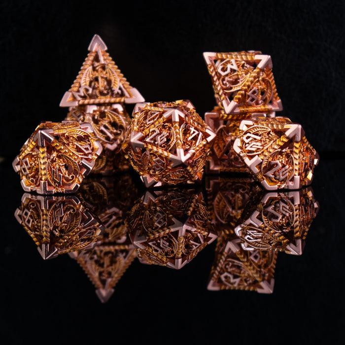 Dragonguard Hollow Metal Dice Set - Ember and Bronze - Just $59.99! Shop now at Retro Gaming of Denver