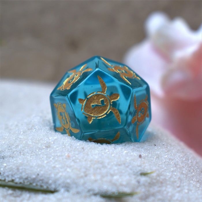 Siren's Song Aqua Blue Glass Dice Set - Just $89.99! Shop now at Retro Gaming of Denver