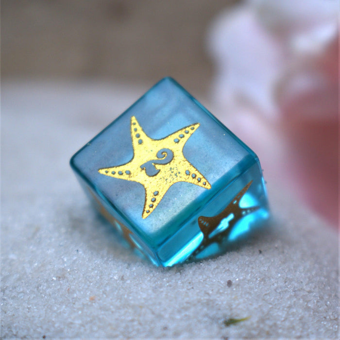 Siren's Song Aqua Blue Glass Dice Set - Just $89.99! Shop now at Retro Gaming of Denver