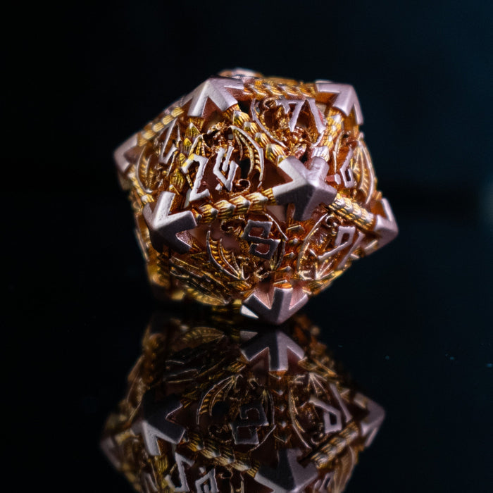 Dragonguard Hollow Metal Dice Set - Ember and Bronze - Just $59.99! Shop now at Retro Gaming of Denver