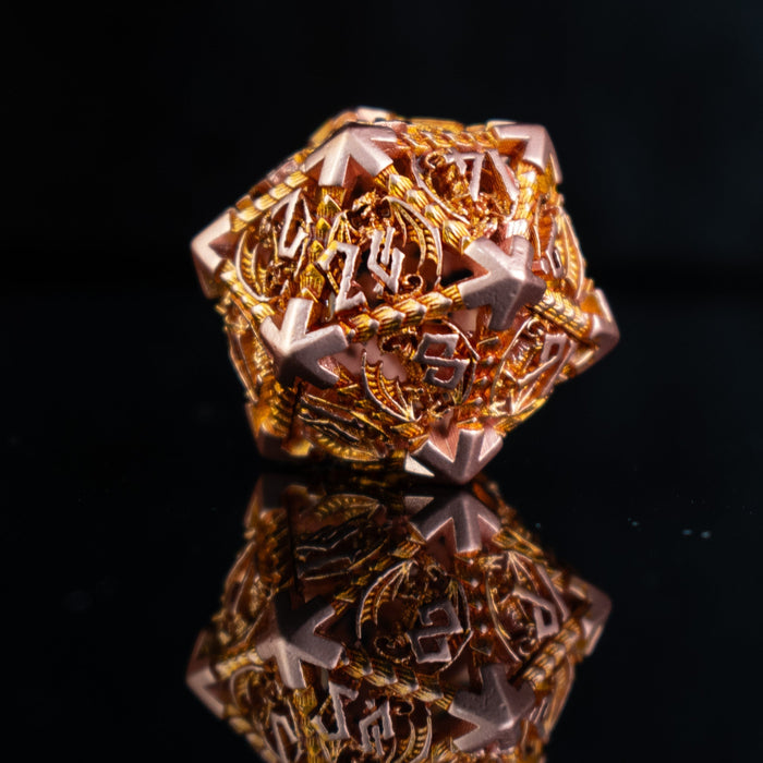 Dragonguard Hollow Metal Dice Set - Ember and Bronze - Just $59.99! Shop now at Retro Gaming of Denver