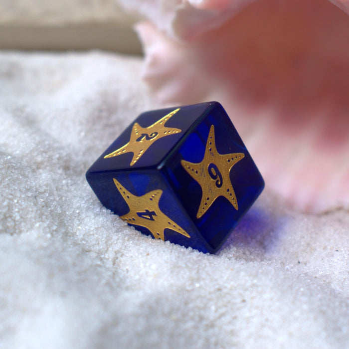 Siren's Song Deep Blue Glass Dice Set - Just $89.99! Shop now at Retro Gaming of Denver