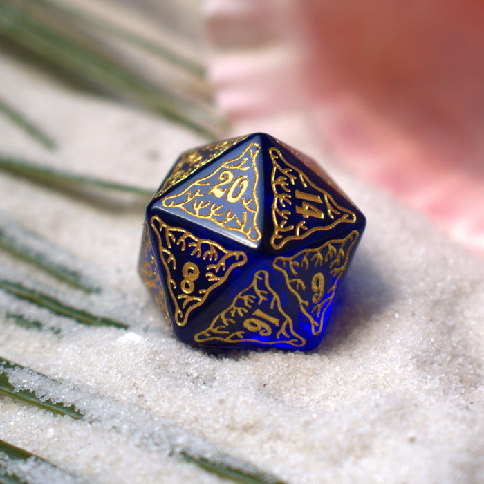 Siren's Song Deep Blue Glass Dice Set - Just $89.99! Shop now at Retro Gaming of Denver