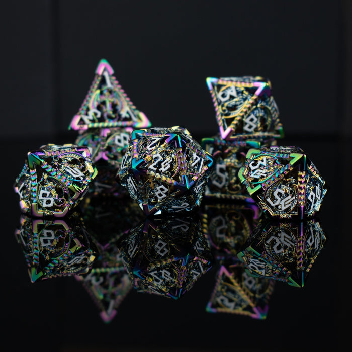 Dragonguard Hollow Metal Dice Set - Iridescent - Just $59.99! Shop now at Retro Gaming of Denver