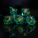 Reptilian Green Liquid Core Dice Set - Just $59.99! Shop now at Retro Gaming of Denver