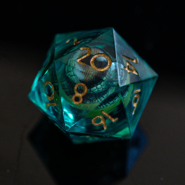 Reptilian Green Liquid Core Dice Set - Just $59.99! Shop now at Retro Gaming of Denver