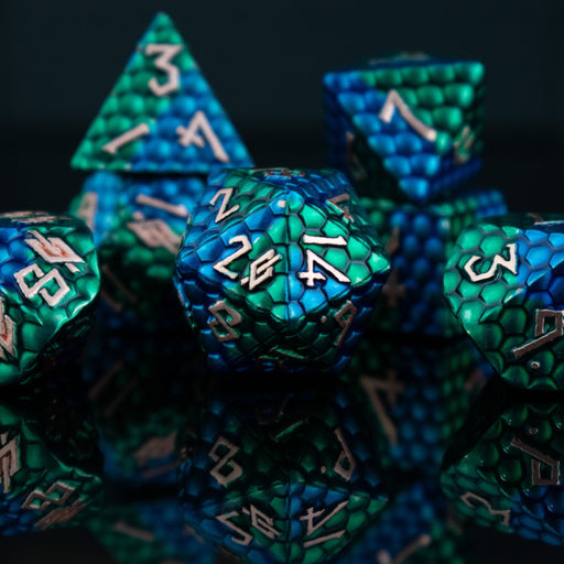 Sea Serpent Dragon's Egg Metal Dice Set - Just $39.99! Shop now at Retro Gaming of Denver