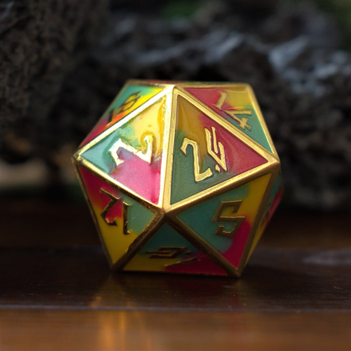 Sherbet Swirls Metal Dice Set - Just $39.99! Shop now at Retro Gaming of Denver