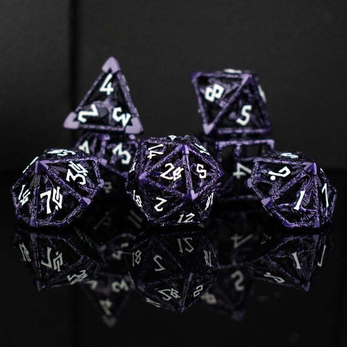 Legends of Valhalla - Purple Hollow Metal Dice Set - Just $59.99! Shop now at Retro Gaming of Denver