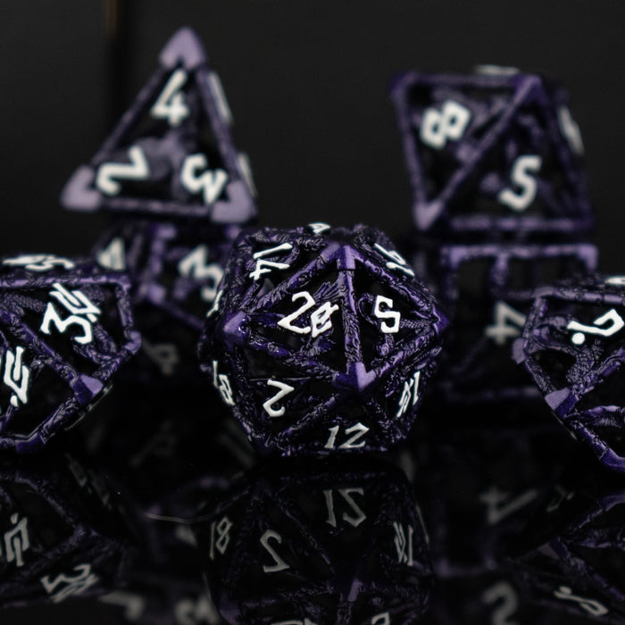 Legends of Valhalla - Purple Hollow Metal Dice Set - Just $59.99! Shop now at Retro Gaming of Denver