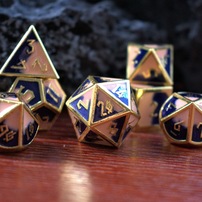 Purple N' Peachy Metal Dice Set - Just $39.99! Shop now at Retro Gaming of Denver