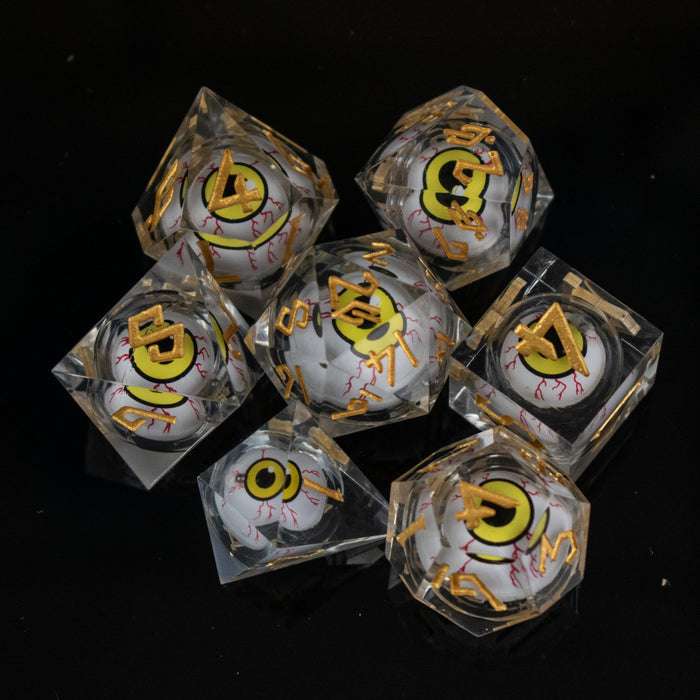 The Watcher: Yellow-Eyed Liquid Core Dice Set - Just $59.99! Shop now at Retro Gaming of Denver