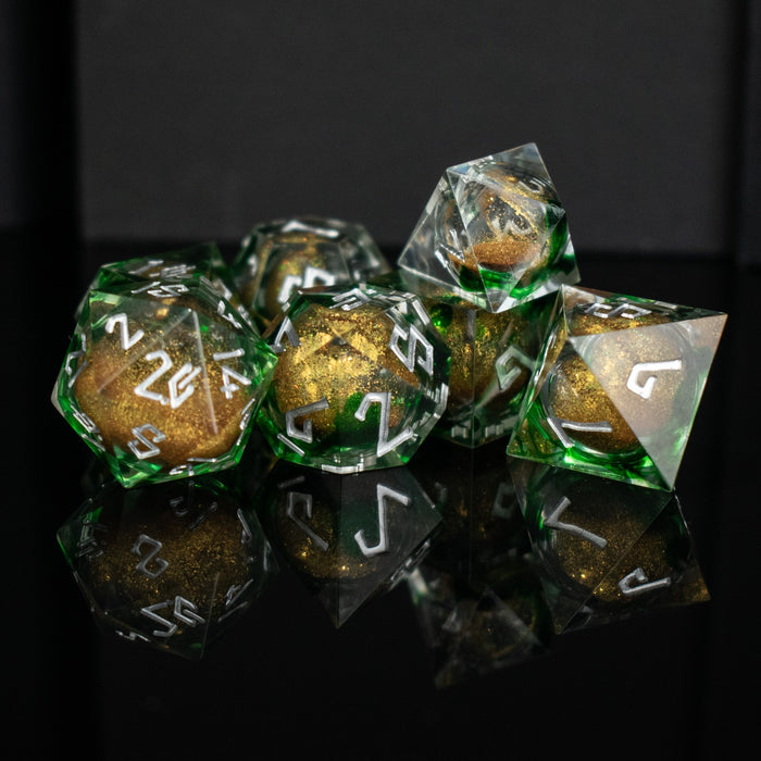 Pot O' Gold Liquid Core Dice Set - Just $59.99! Shop now at Retro Gaming of Denver