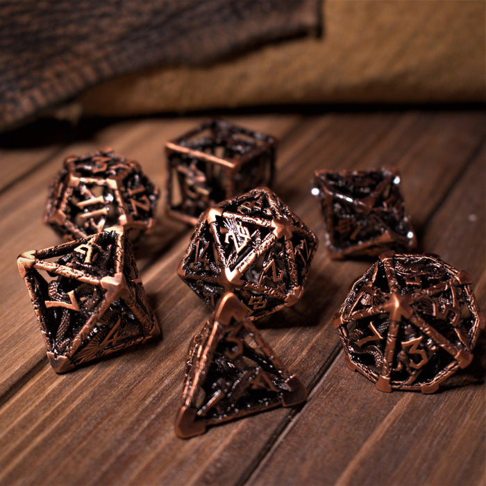 Legends of Valhalla - Bronze Hollow Metal Dice Set - Just $59.99! Shop now at Retro Gaming of Denver