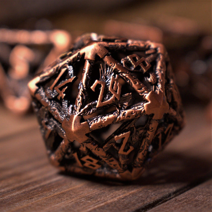 Legends of Valhalla - Bronze Hollow Metal Dice Set - Just $59.99! Shop now at Retro Gaming of Denver