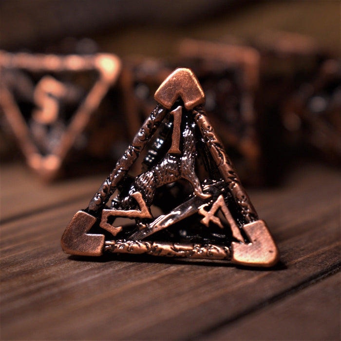 Legends of Valhalla - Bronze Hollow Metal Dice Set - Just $59.99! Shop now at Retro Gaming of Denver