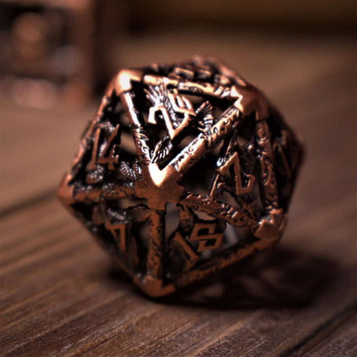 Legends of Valhalla - Bronze Hollow Metal Dice Set - Just $59.99! Shop now at Retro Gaming of Denver