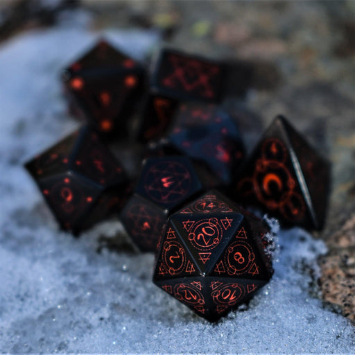 Spellcaster Obsidian Stone Dice Set - Premium Stone/Glass - Just $89.99! Shop now at Retro Gaming of Denver