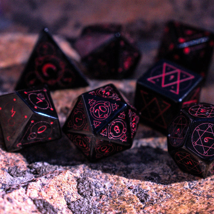 Spellcaster Obsidian Stone Dice Set - Just $89.99! Shop now at Retro Gaming of Denver