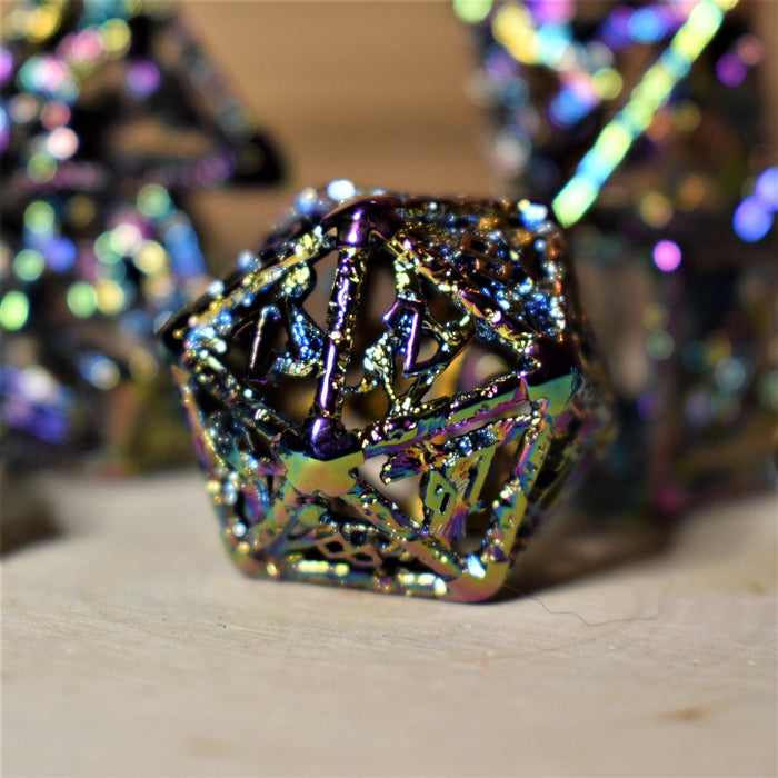 Legends of Valhalla - Iridescent Hollow Metal Dice Set - Just $59.99! Shop now at Retro Gaming of Denver