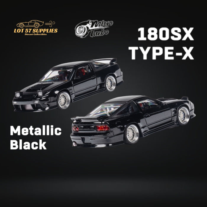 MicroTurbo Custom 180SX Type X Metallic Black 1:64 MT64180SXBLK - Just $44.99! Shop now at Retro Gaming of Denver