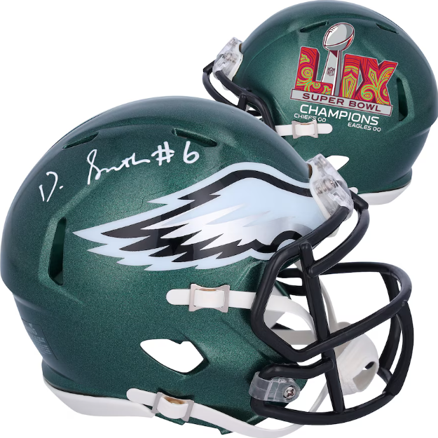 DeVonta Smith Philadelphia Eagles Autographed Super Bowl LIX Champions Football Mini-Helmet - for just $359.99! 