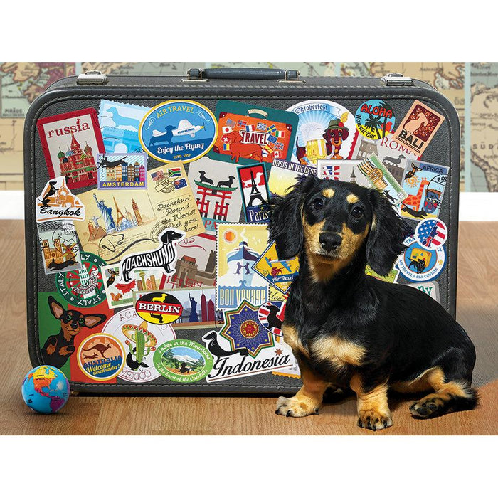 Dachshund 'Round the World 500 Piece Jigsaw Puzzle Cobble Hill - for just $17.99! 