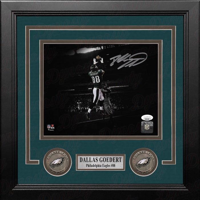 Dallas Goedert Touchdown Philadelphia Eagles Autographed 8" x 10" Framed Blackout Football Photo - for just $149.99! 