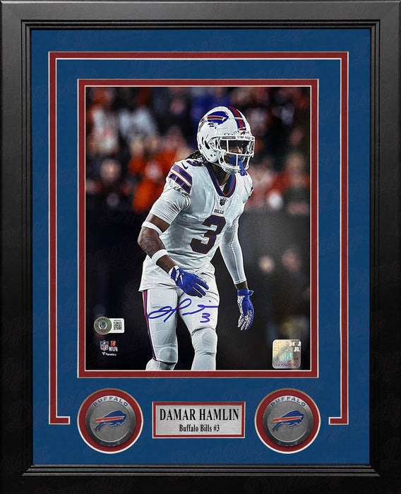 Damar Hamlin in Action Buffalo Bills Autographed 8" x 10" Framed Football Photo - for just $159.99! 