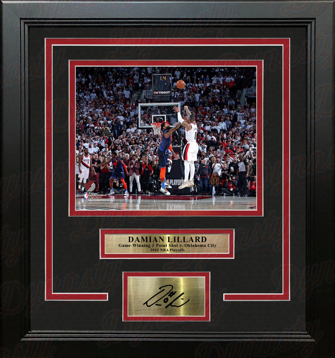 Damian Lillard Trail Blazers Game-Winning Shot v. Thunder 8x10 Framed Photo with Engraved Autograph - for just $79.99! 